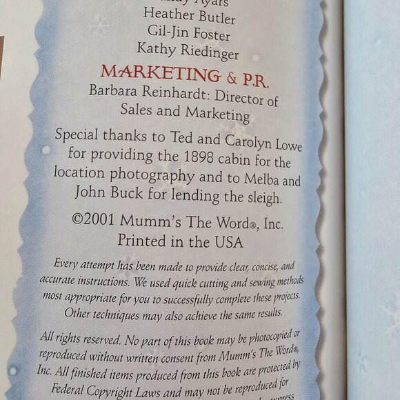 Debbie Mumm Quilts Santas Scrapbook Craft Book, 2001 Publication - Picture 4 of 7